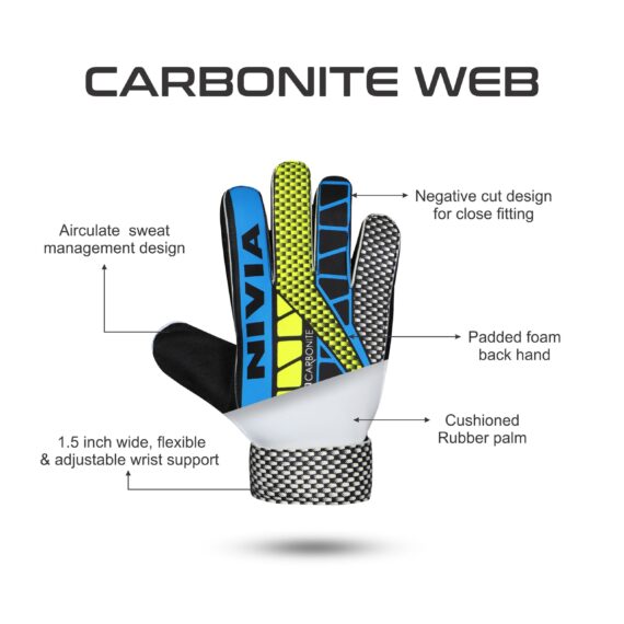 NIVIA-CARBONITE WEB GOAL KEEPER GLOVES (XL - NO 1O )