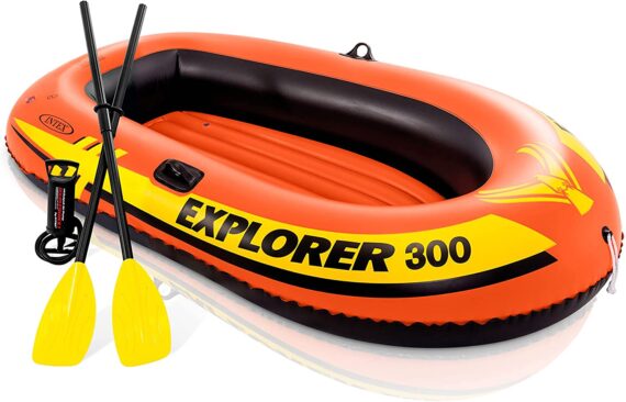 Inflatable Boat, Intex 300 with Oar & Pump